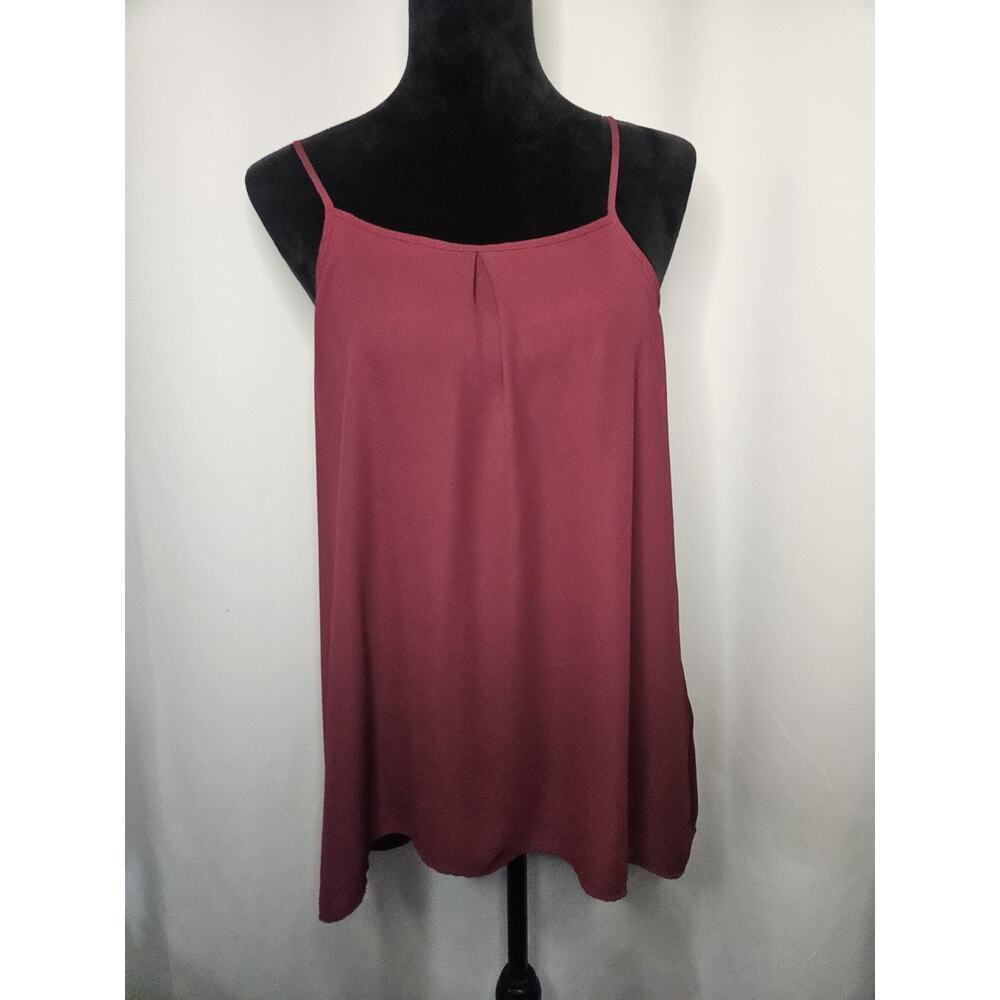 Banana Republic Twist Front Crepe Camisole Cami Sleeveless Blouse Medium Wine